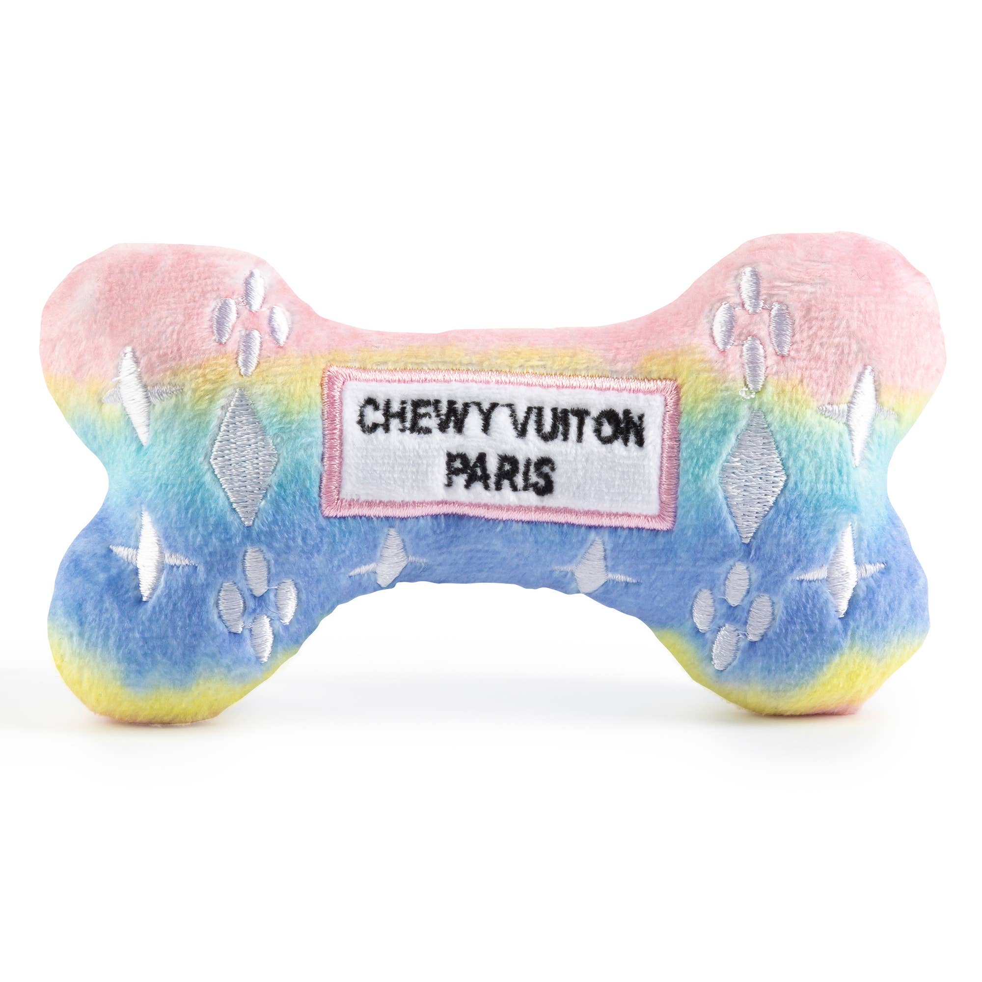 Image of Haute Diggity Dog - Pink Ombre Chewy Vuiton Bone Squeaker Dog Toy: Small / Mini